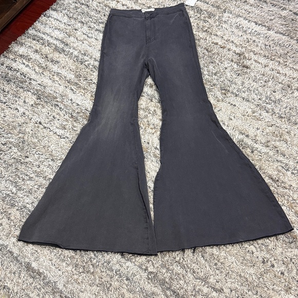 NWT Free People gray high rise flare  pants 28R OB826352 - Picture 2 of 13